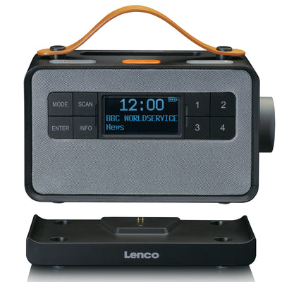 LENCO PDR-065BK - Portable FM/DAB+ radio with big buttons and "Easy Mode" function, black