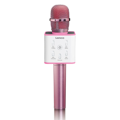 LENCO BMC-80 Różowy - Mikrofon do karaoke z Bluetooth® i wbudowanymi głośnikami - Różowy
