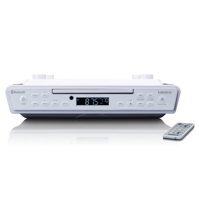 LENCO KCR-150WH - Radio kuchenne FM z odtwarzaczem CD i Bluetooth® - Białe