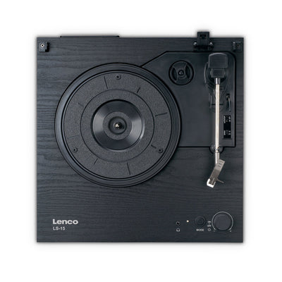 LENCO LS-15BK – Turntable with Bluetooth®, Two Built-In Speakers, and AT3600L Cartridge – Black