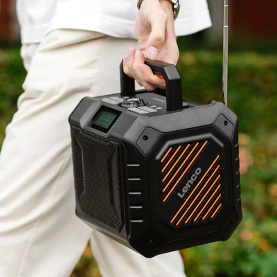 LENCO ODR-160GY – Powerful Portable Outdoor DAB+/FM Radio with Bluetooth® – IPX5 Water-Resistant – Grey