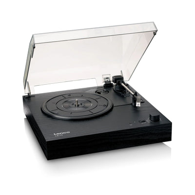 LENCO LS-15BK – Turntable with Bluetooth®, Two Built-In Speakers, and AT3600L Cartridge – Black
