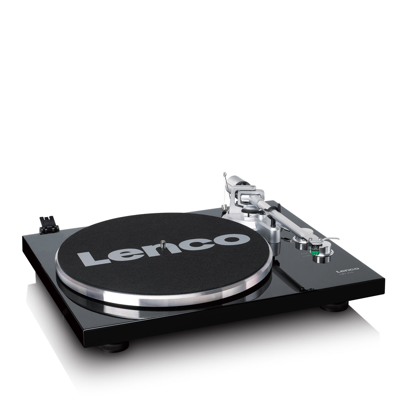 LENCO LBT-215BK - Record player with Bluetooth® and a metal platter, tonearm, and counterweight - Exclusive Piano Black finish