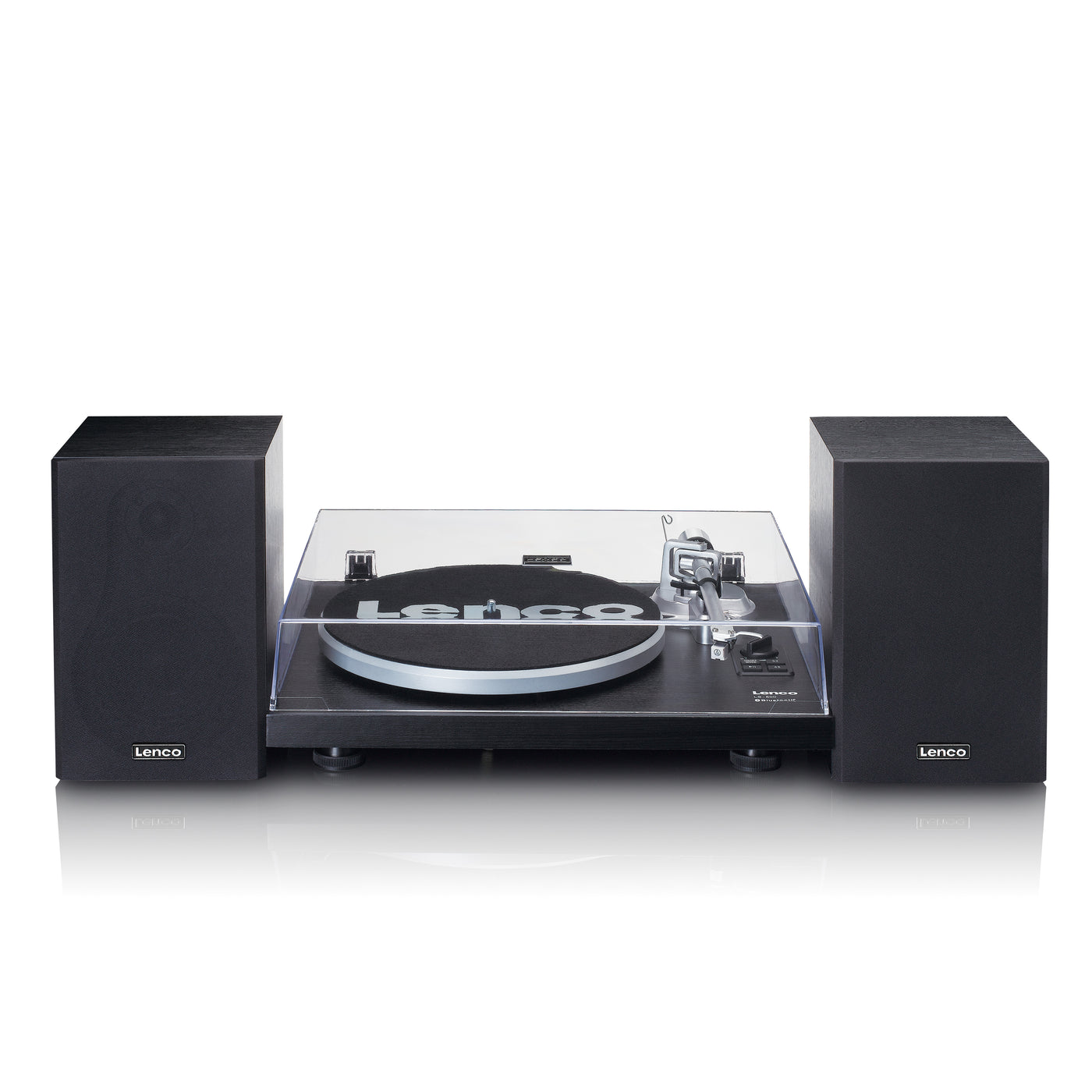 LENCO LS-500BK - Record player with built-in amplifier and Bluetooth® plus 2 external speakers - Black