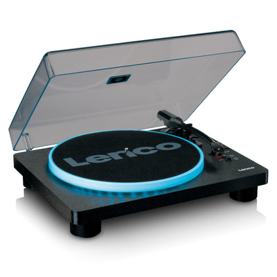 LENCO LS-50LED BK - Turntable with PC encoding, speakers and lights