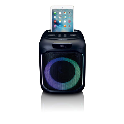 LENCO PA-101BK – Bluetooth® Party Speaker with LED Light Effects – 100W RMS, USB, 14-Hour Battery Life – Black