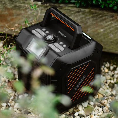 LENCO ODR-160GY – Powerful Portable Outdoor DAB+/FM Radio with Bluetooth® – IPX5 Water-Resistant – Grey