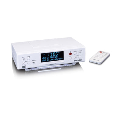 LENCO KCR-190WH - Radio kuchenne DAB+/FM z Bluetooth®, oświetleniem LED i timerem - białe