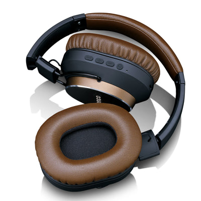 LENCO HPB-730BN - Bluetooth® Headphones with Active Noise Cancelling (ANC) - Brown