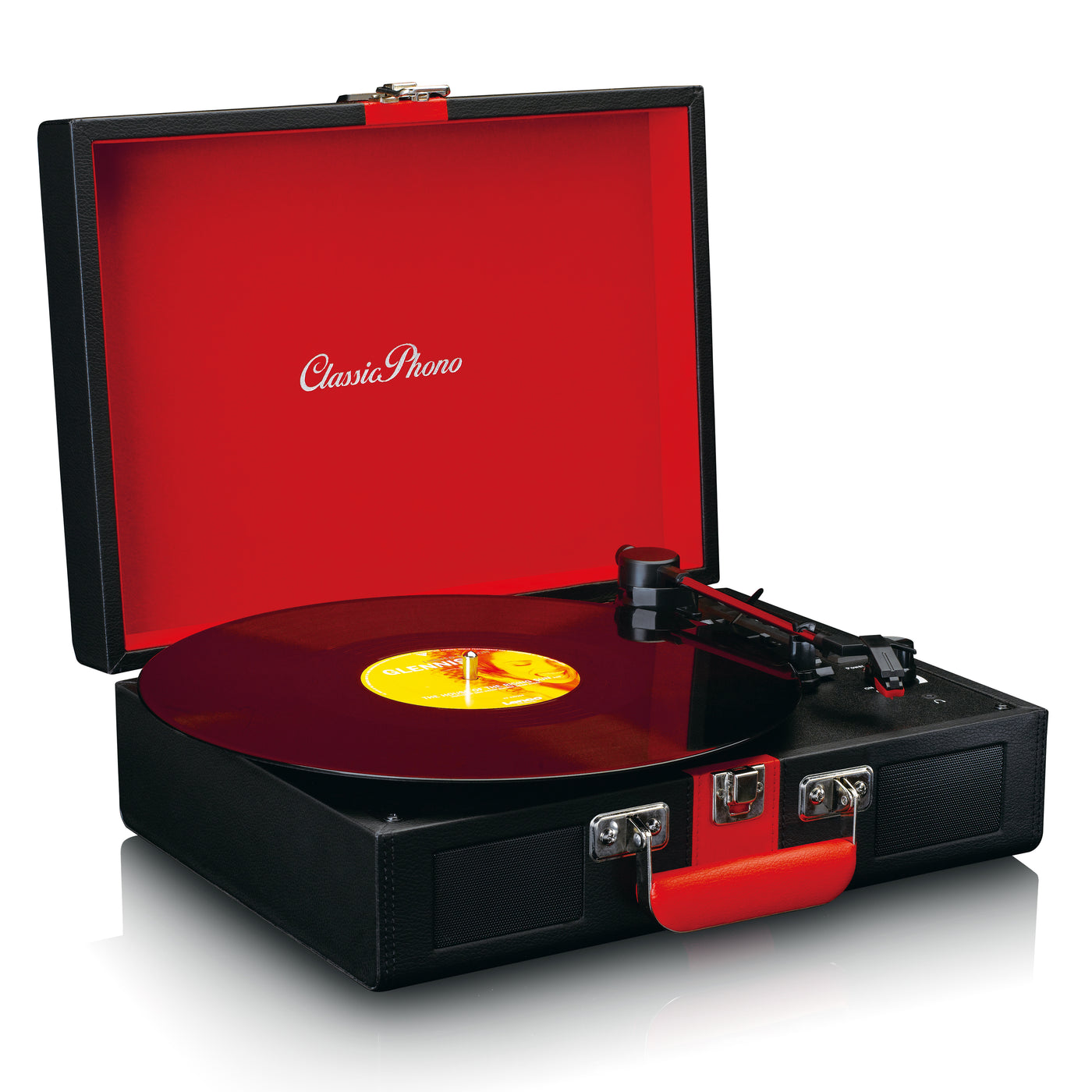 CLASSIC PHONO TT-110BKRD - Turntable with Bluetooth® reception and built in speakers - Black Red