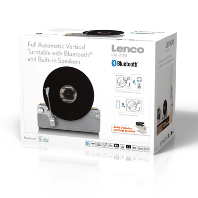 LENCO LSA-071SI – Fully Automatic Vertical Turntable with Built-in Speakers and Bluetooth® – Silver
