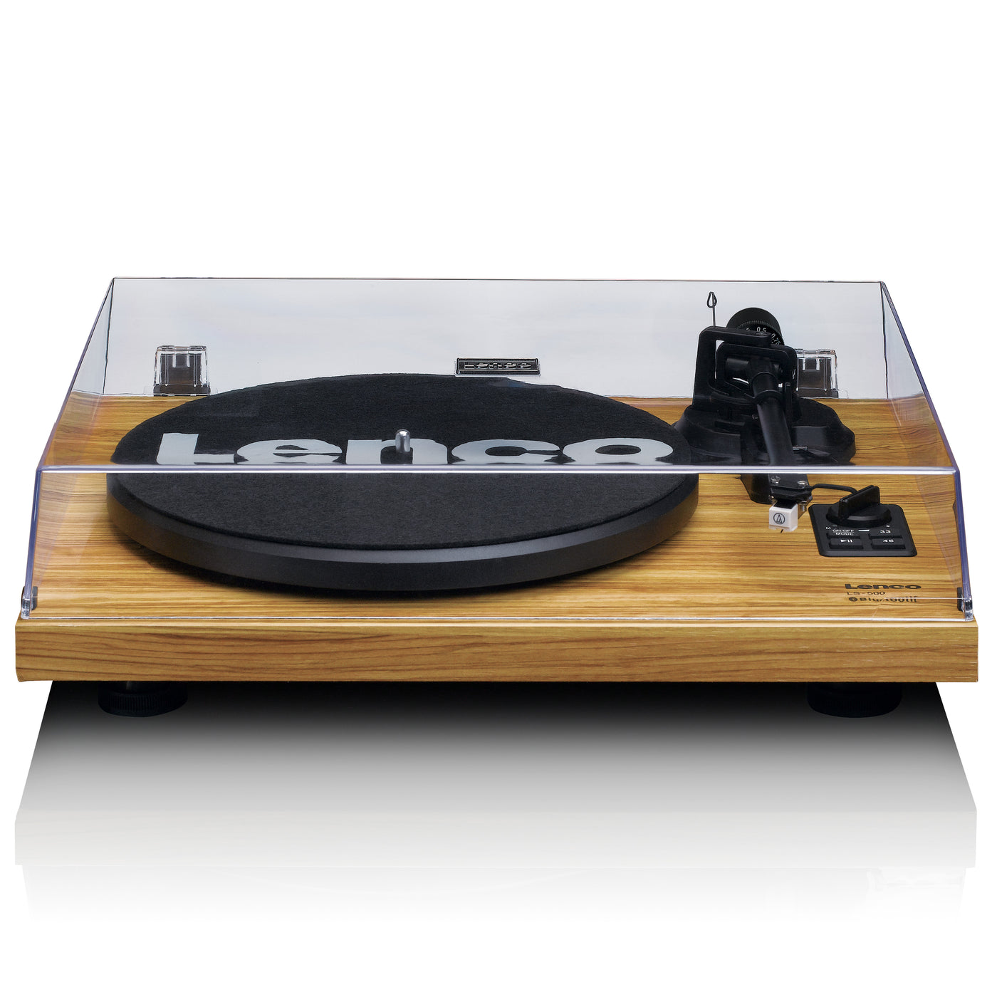 LENCO LS-500OK - Record player with built-in amplifier and Bluetooth® plus 2 external speakers - Wood