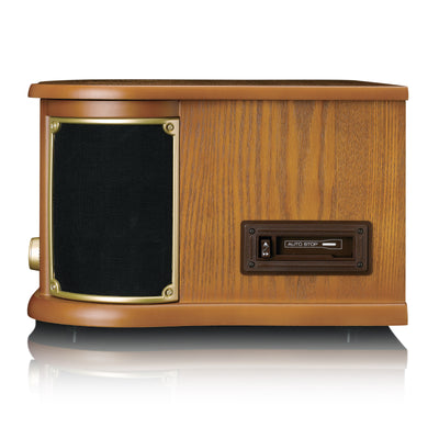 CLASSIC PHONO TCD-2551WD - Wooden retro turntable with Bluetooth®, AM/FM radio, USB encoding, CD player, cassette player, and built-in speakers - Wood