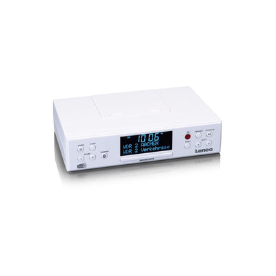 LENCO KCR-190WH - DAB+/FM Kitchen Radio with Bluetooth®, LED Lighting, and Timer - White
