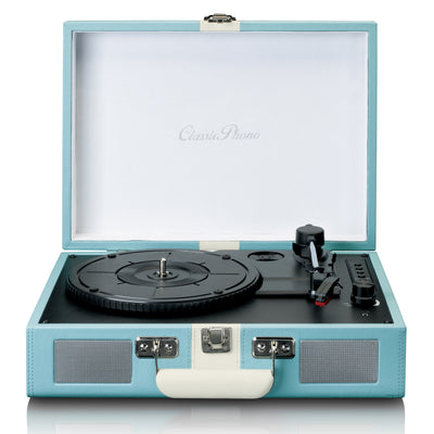 CLASSIC PHONO TT-110BUWH - Turntable with Bluetooth® reception and built in speakers - Blue White