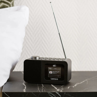 LENCO CR-625BK – DAB+/FM Clock Radio with Color Display, Sleep Timer, and Dual Alarm Function – Black