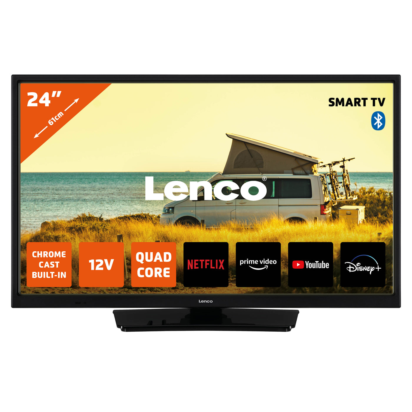 LENCO LED-2463BK - 24 Android Smart TV with 12V car adapter, black –  Lenco-Catalog