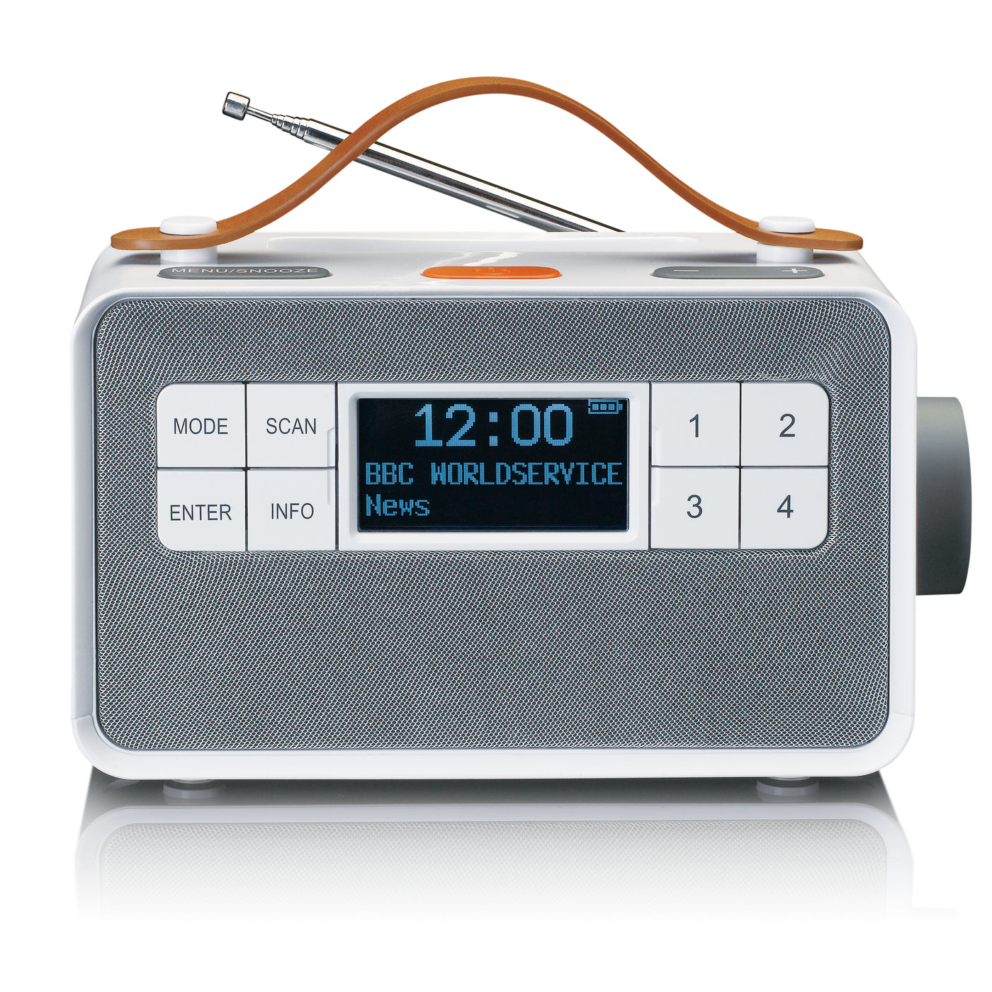 LENCO PDR-065WH - Przenośne radio FM/DAB+ dla seniorów z dużymi przyciskami i funkcją „Easy Mode”, białe