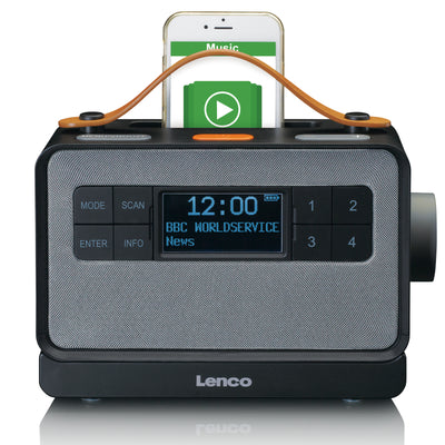 LENCO PDR-065BK - Przenośne radio FM/DAB+ z dużymi przyciskami i funkcją "Easy Mode", czarne