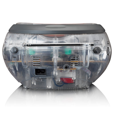 LENCO SCD-24TR - Portable stereo FM radio with CD player - Transparent