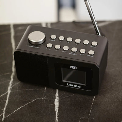 LENCO CR-625BK – DAB+/FM Clock Radio with Color Display, Sleep Timer, and Dual Alarm Function – Black