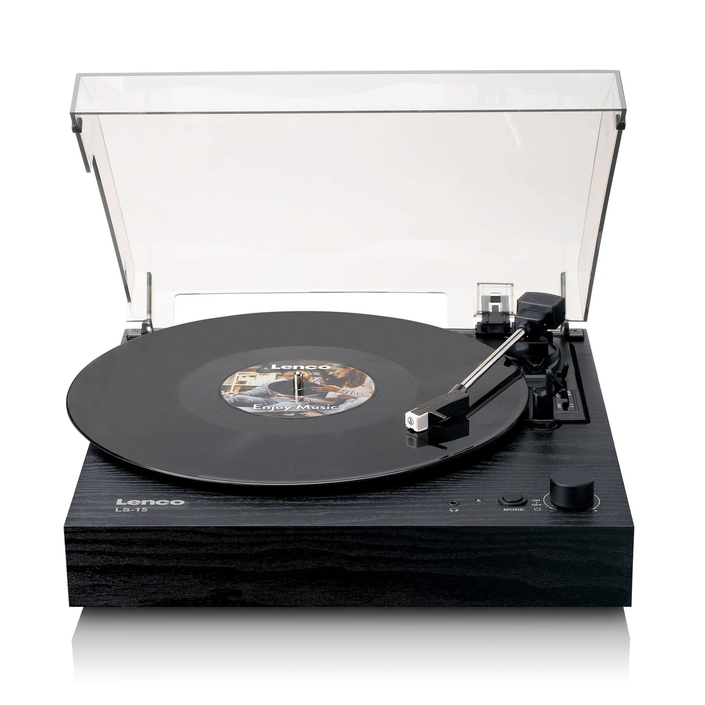 LENCO LS-15BK – Turntable with Bluetooth®, Two Built-In Speakers, and AT3600L Cartridge – Black