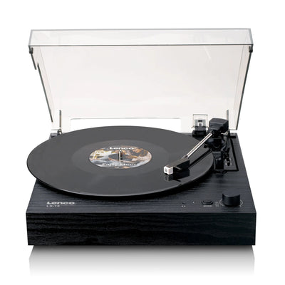 LENCO LS-15BK – Turntable with Bluetooth®, Two Built-In Speakers, and AT3600L Cartridge – Black