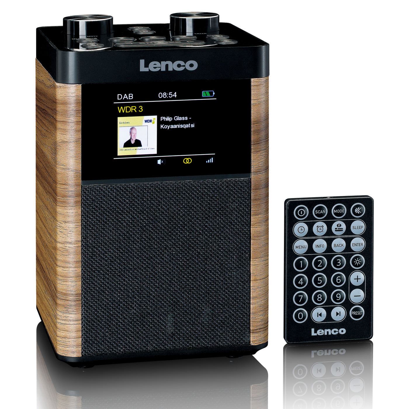 LENCO PDR-060WD - Portable DAB+/FM Radio Bluetooth, 10W Speaker, 14H Battery - Black.