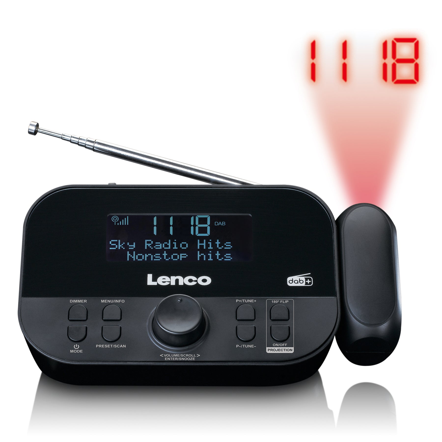radio LENCO -Catalog Lenco and with Time - Black projection CR-615BK DAB+ FM - –