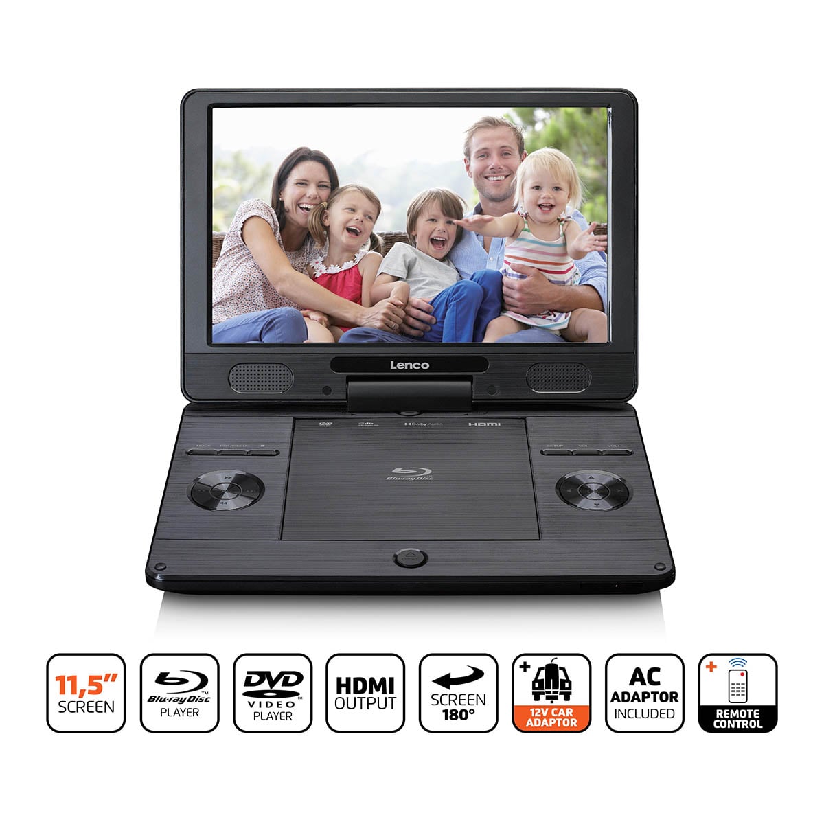 LENCO BRP-1150BK - 11,5” Portable Bluray and DVP – Lenco-Catalog