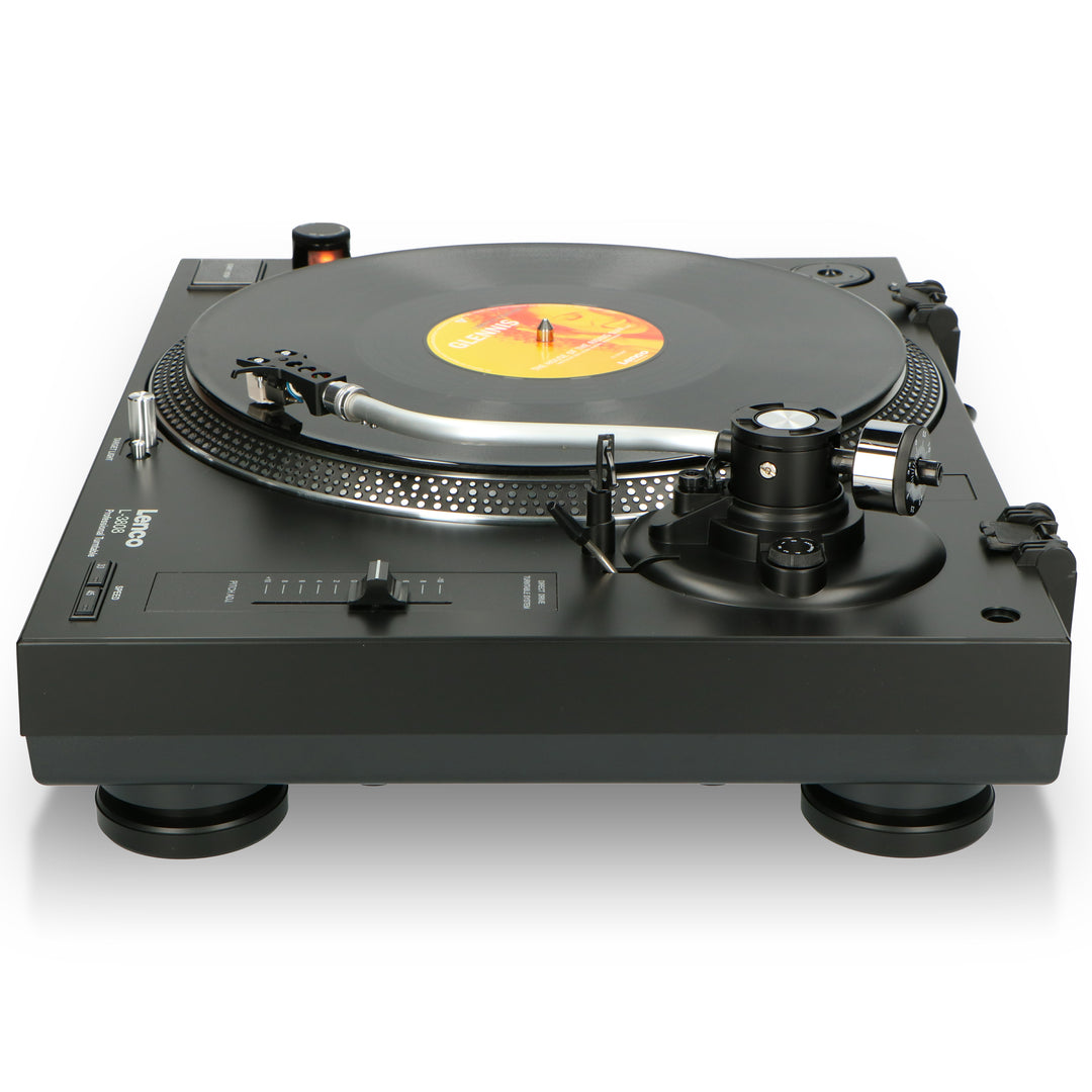 LENCO L-3808 Black - Direct drive Record Player with USB / PC