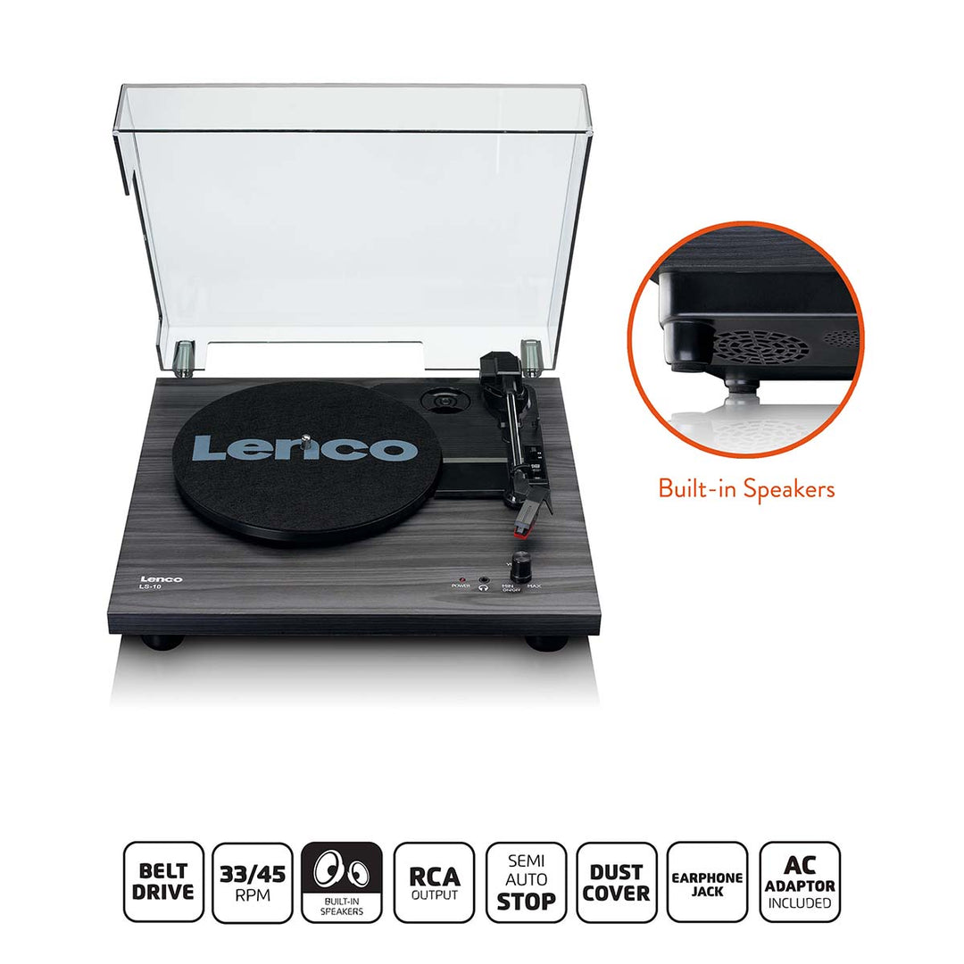 LENCO LS-10BK - Record Player with built-in speakers - Black