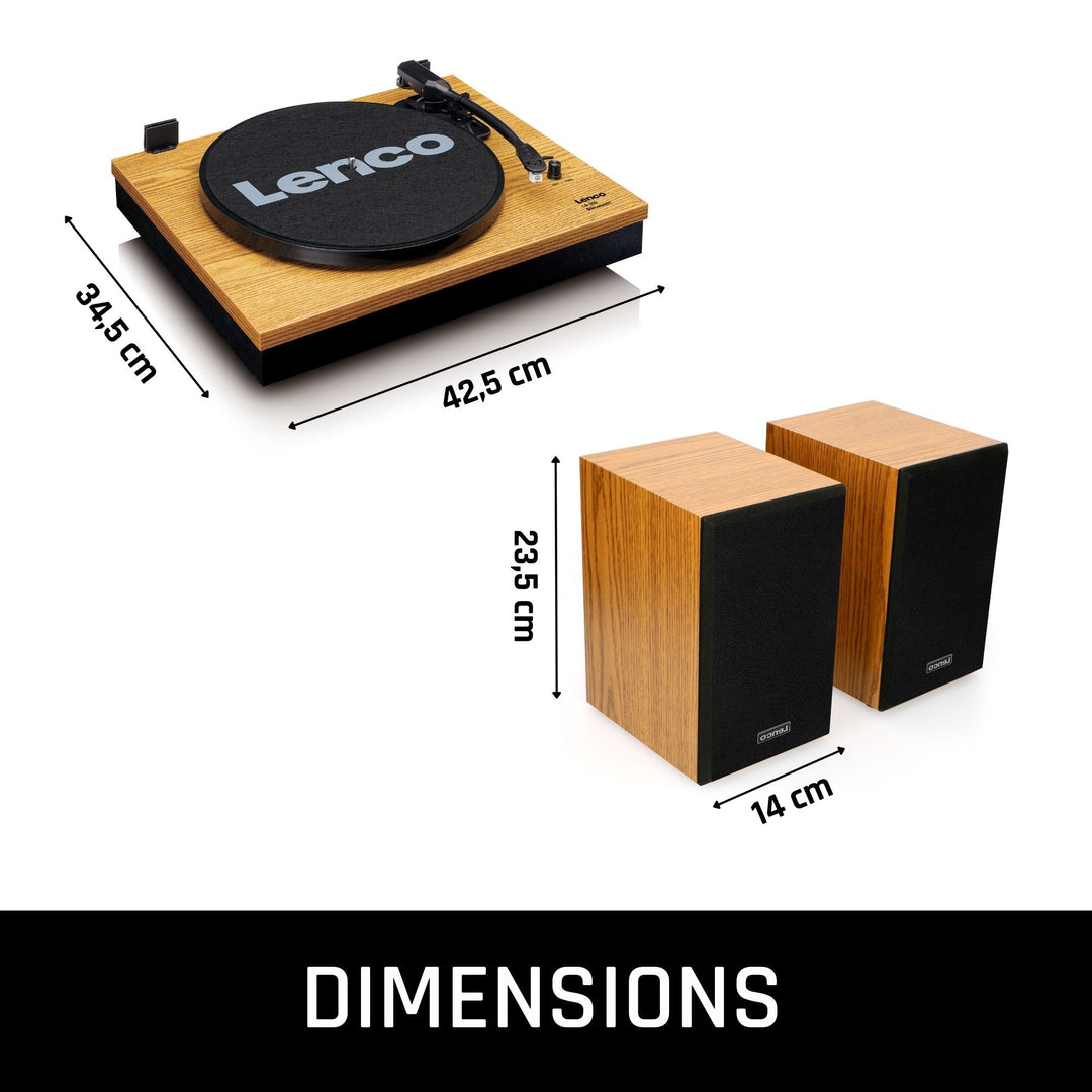Lencoスピーカー LENCO LS-300WD - Record Player with Bluetooth® and two separate