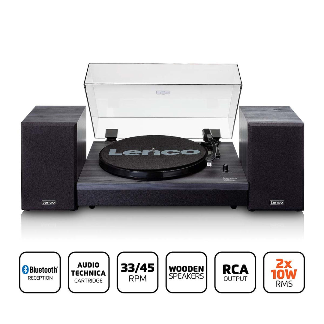 LENCO LS-301BK - Record Player with Bluetooth® and two separate