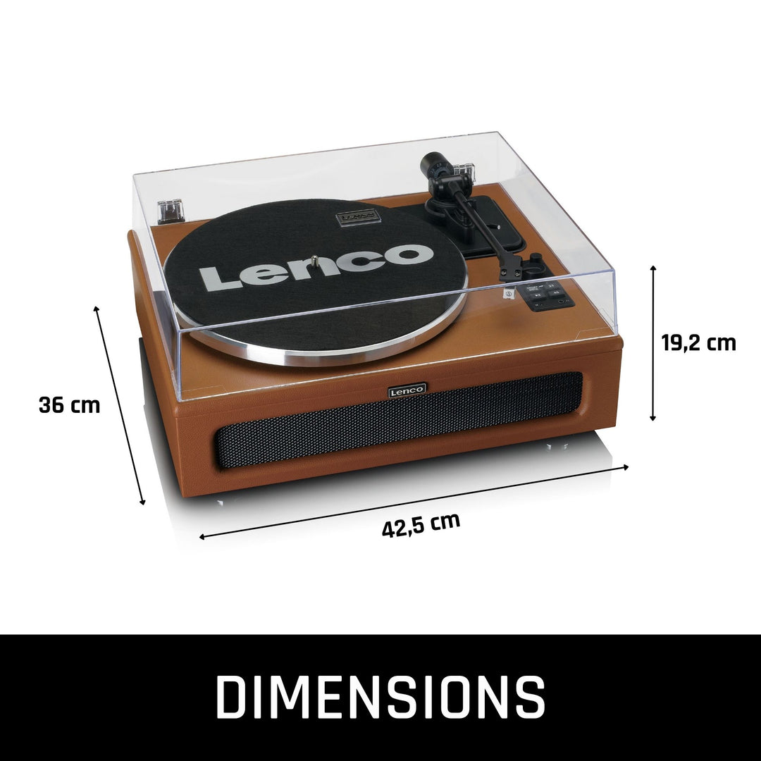 LENCO LS-430BN - Record Player with 4 built-in speakers - Brown