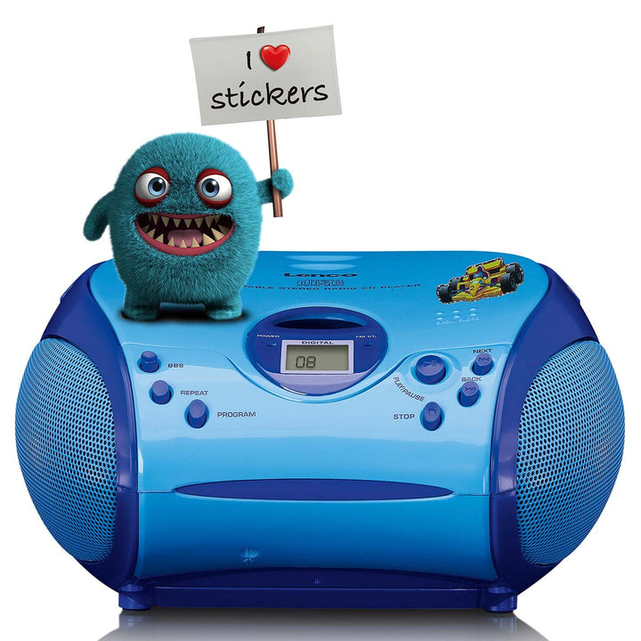 LENCO SCD-24BU kids - Portable stereo FM radio with CD