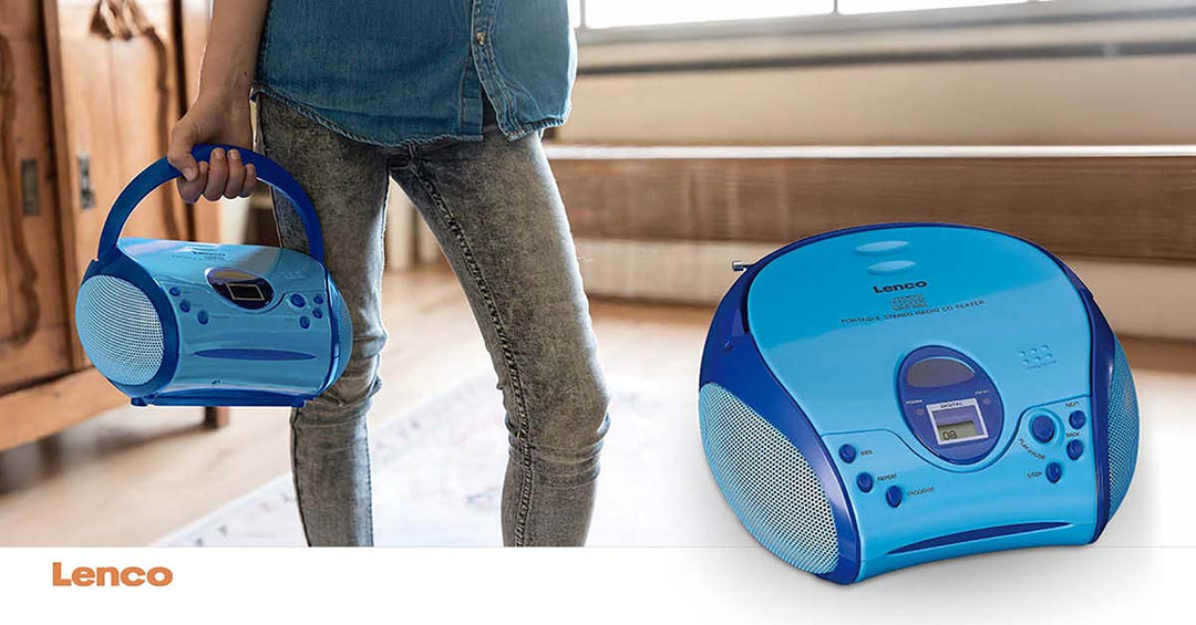 LENCO SCD-24BU kids - Portable stereo FM radio with CD