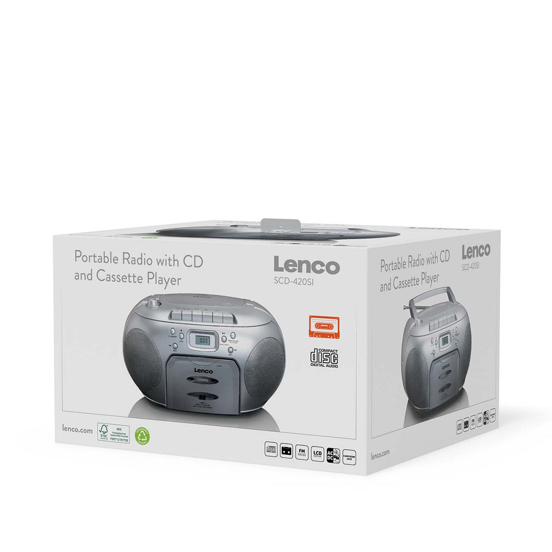 LENCO SCD-420SI - Portable FM Radio CD- Cassette player – Lenco
