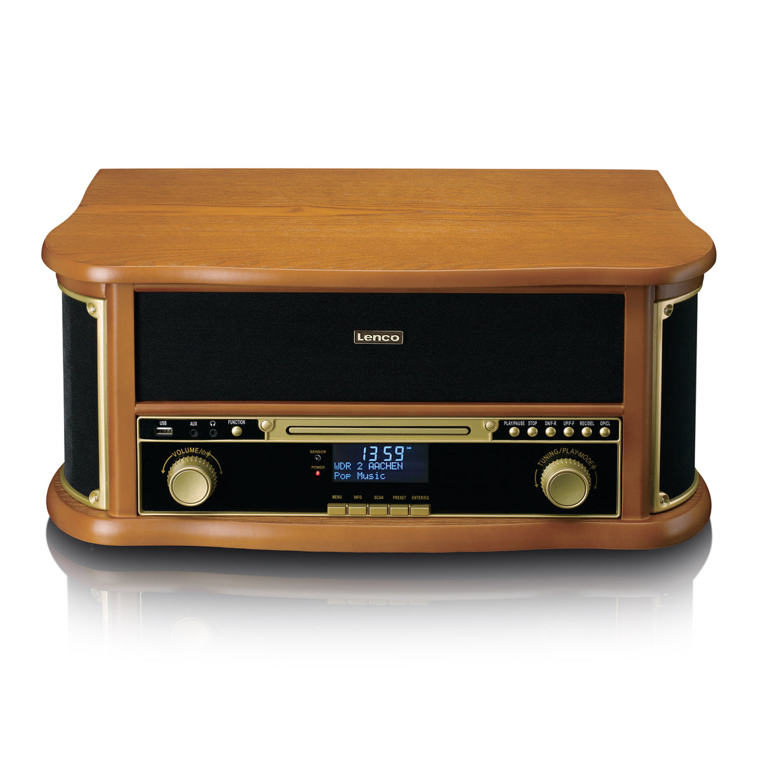 CLASSIC PHONO TCD-2571WD - Wooden retro Record Player with