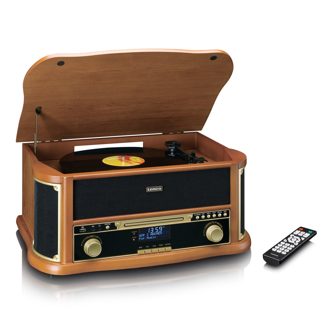 ヴィンテージレコードプレーヤー CLASSIC PHONO TCD-2571WD - Wooden retro Record Player with