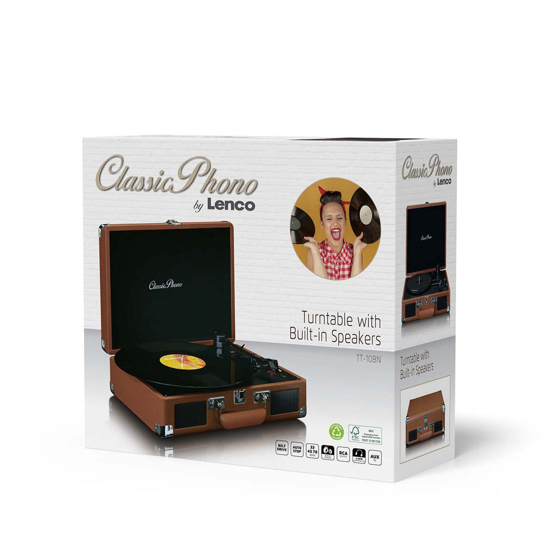 CLASSIC PHONO TT-10BN - Suitcase Record Player with speakers