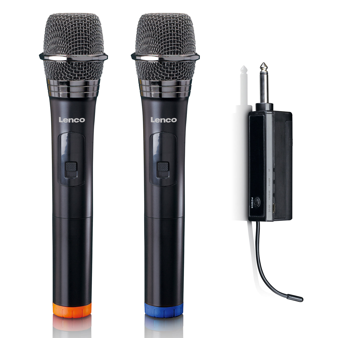 LENCO - MCW-020BK - Set of 2 wireless microphones with portable battery powered receiver