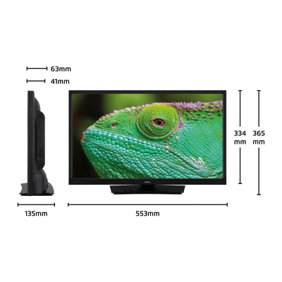 LENCO DVL-2483BK (V2) - 24" Smart TV z wbudowanym odtwarzaczem DVD i zasilaczem samochodowym 12V - Czarny