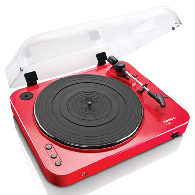 LENCO L-85 Czerwony - Gramofon z bezpośrednim kodowaniem USB - Czerwony