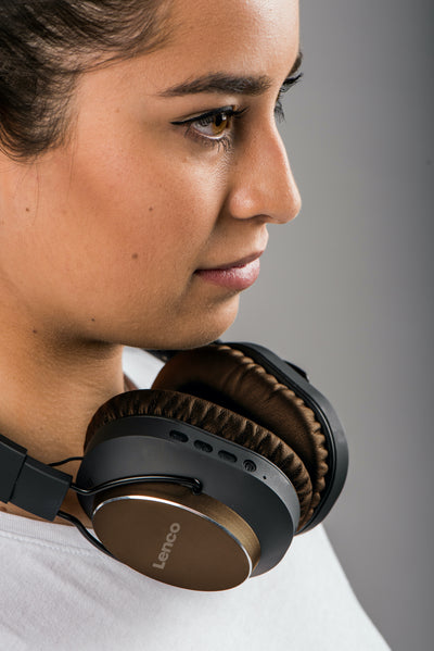 LENCO HPB-730BN - Słuchawki Bluetooth® z aktywną redukcją szumów (ANC) - brązowy