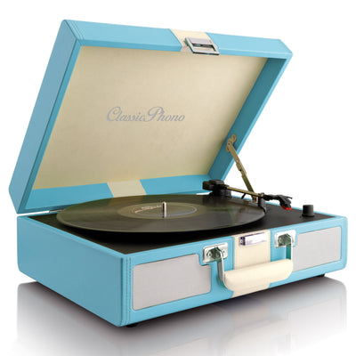 CLASSIC PHONO TT-33 Blue - Record Player in suitcase - Built-in speakers - Blue