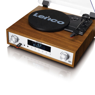 LENCO MC-160WD - HiFi Stereo system with turntable, DAB+/FM radio, and Bluetooth® - Wood