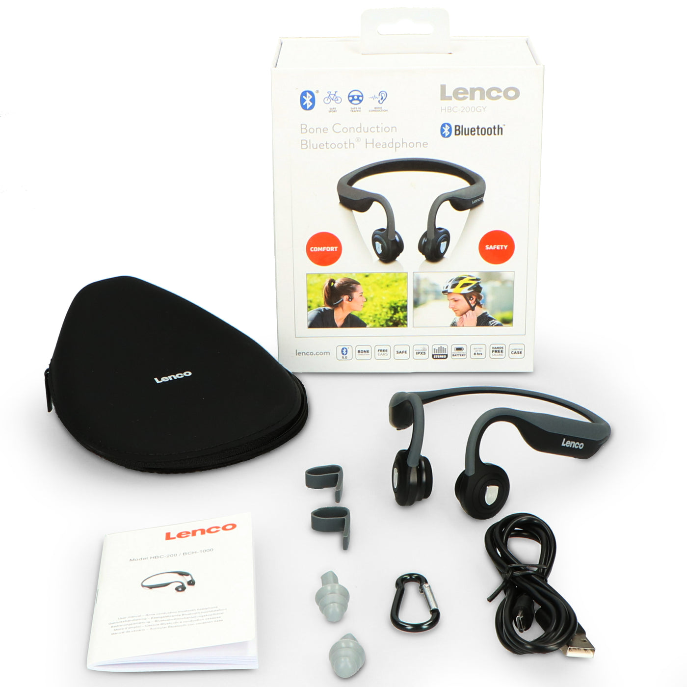 LENCO HBC-200 Bone Conduction Bluetooth® headphone - Black