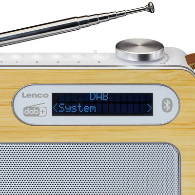 LENCO PDR-040BAMBOOWH - DAB+ radio - Bamboo - White