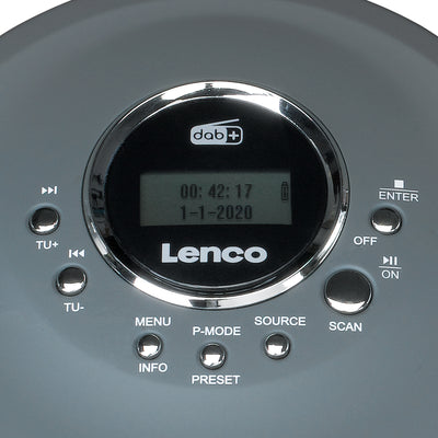 LENCO CD-400GY - Przenośny odtwarzacz CD/MP3 do płyt CD, CD-R, CD-RW